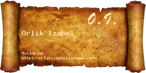 Orlik Izabel névjegykártya